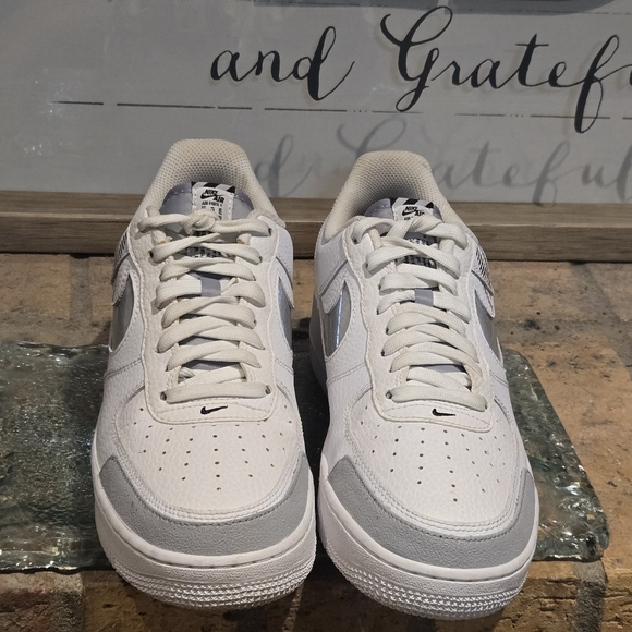 Nike Air Force 1 Low White Grey Black Mns Sz 8 'Under Construction' #BQ4421-100 - Picture 2 of 8